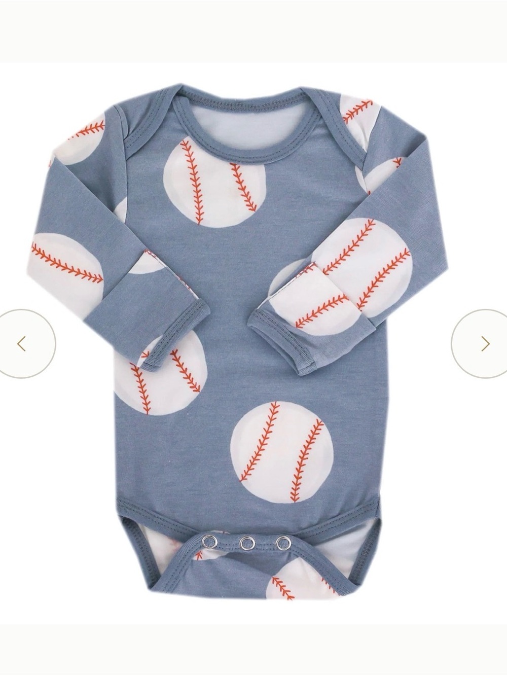 Copper Pearl long sleeve bodysuit in slugger 0-3mo